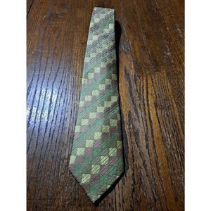 New Galo Cossinni Silk Handmade Mens Dress Neck Tie Green Brown
